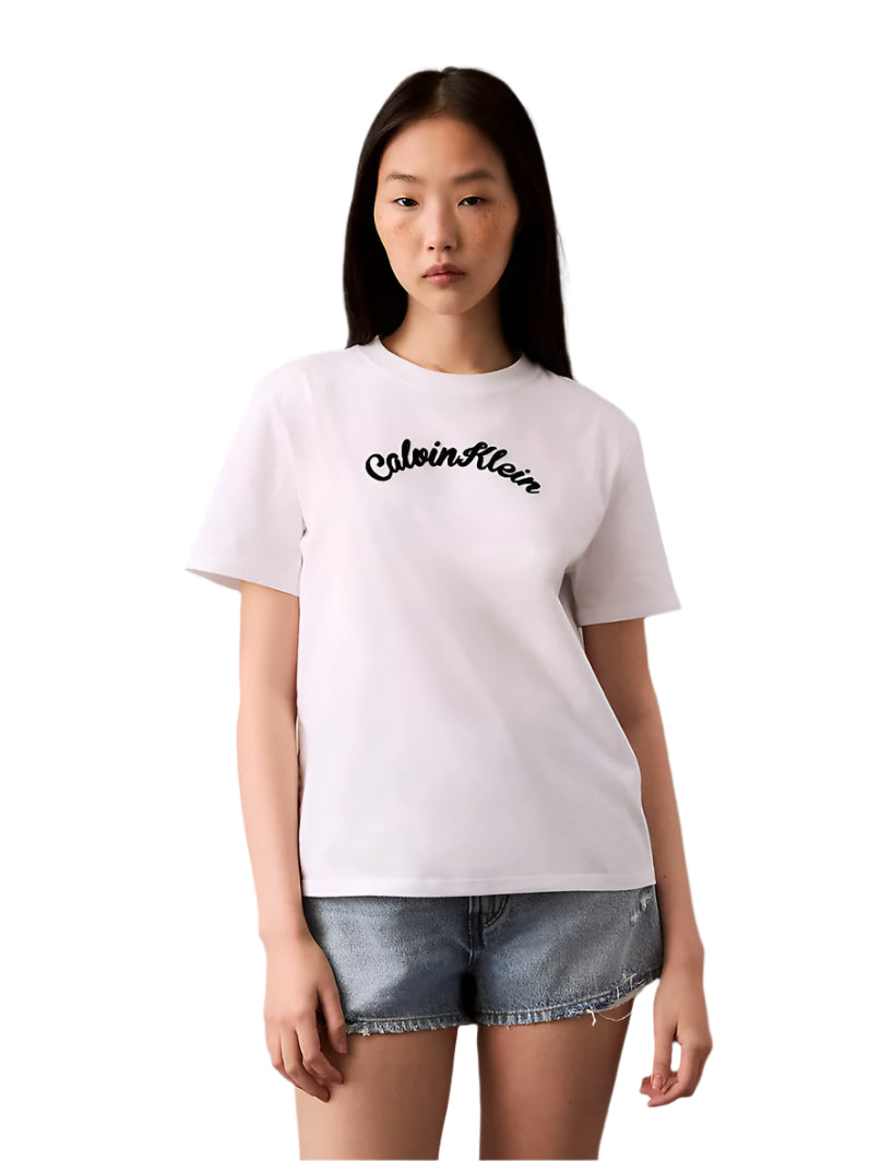 Calvin Klein Felt Logo Script Classic Tee size L