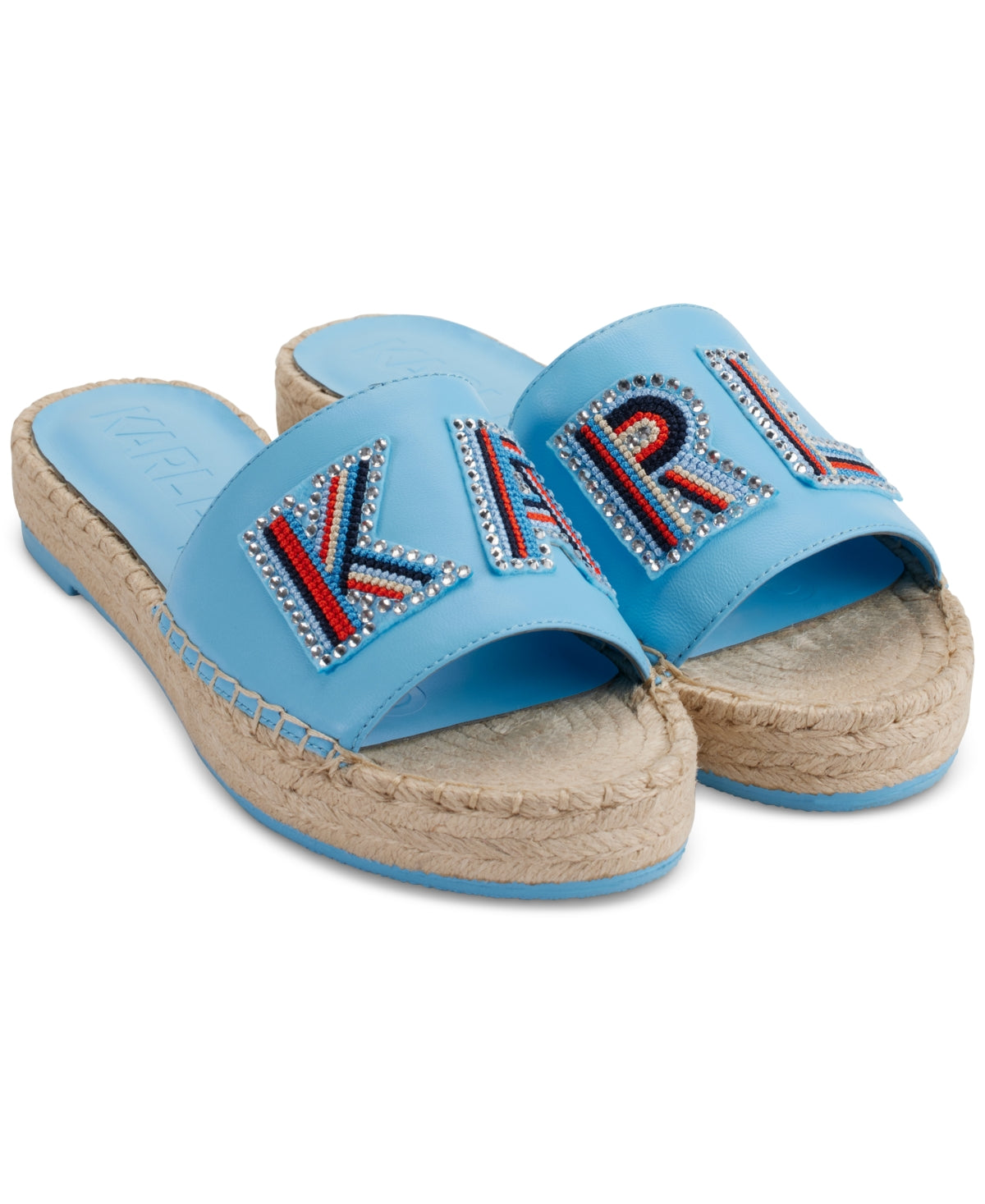 KARL LAGERFELD Caine Platform Espadrille In Baltic Blue size 6.5