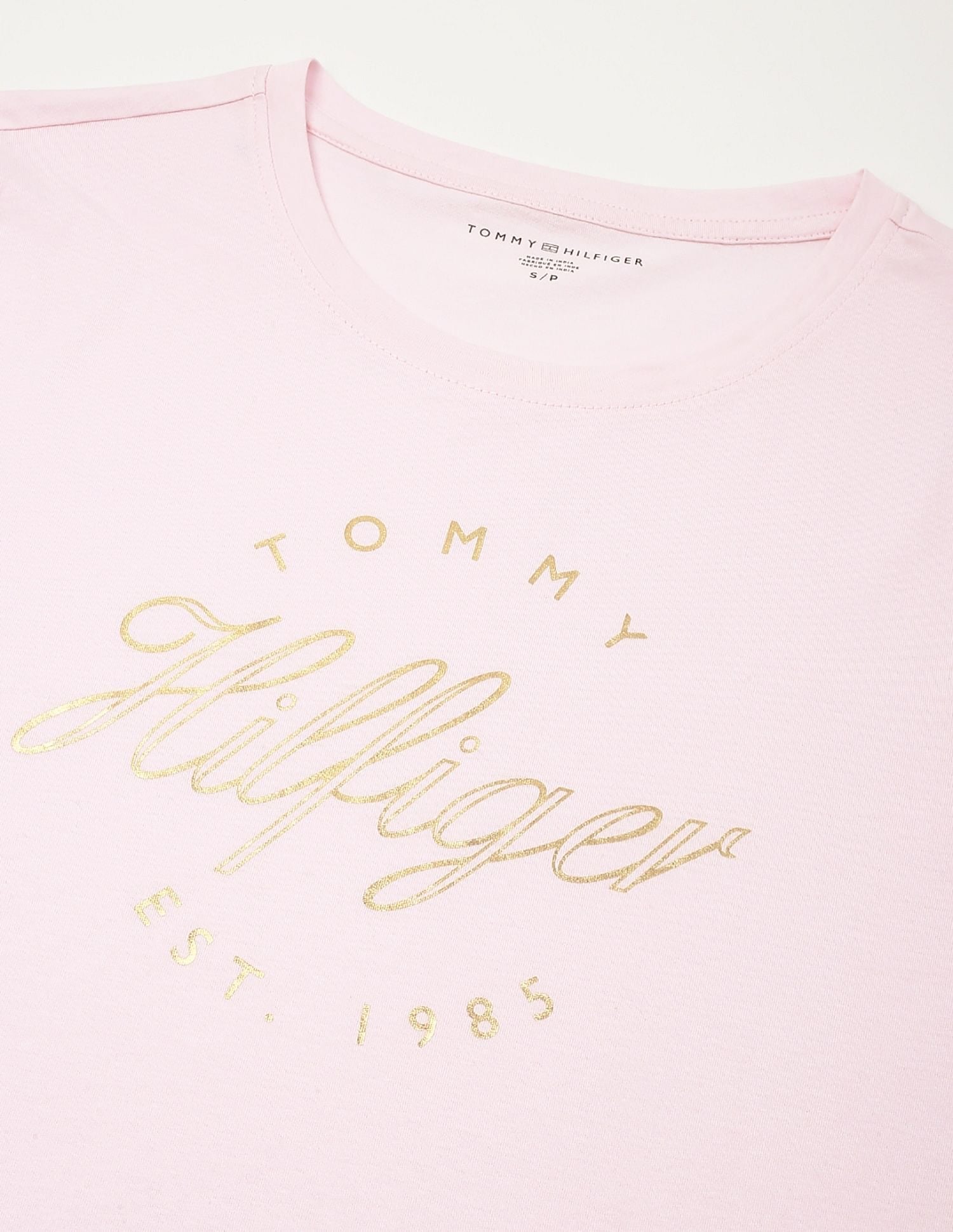 TOMMY HILFIGER Printed Regular Fit T-Shirt baby pink size M