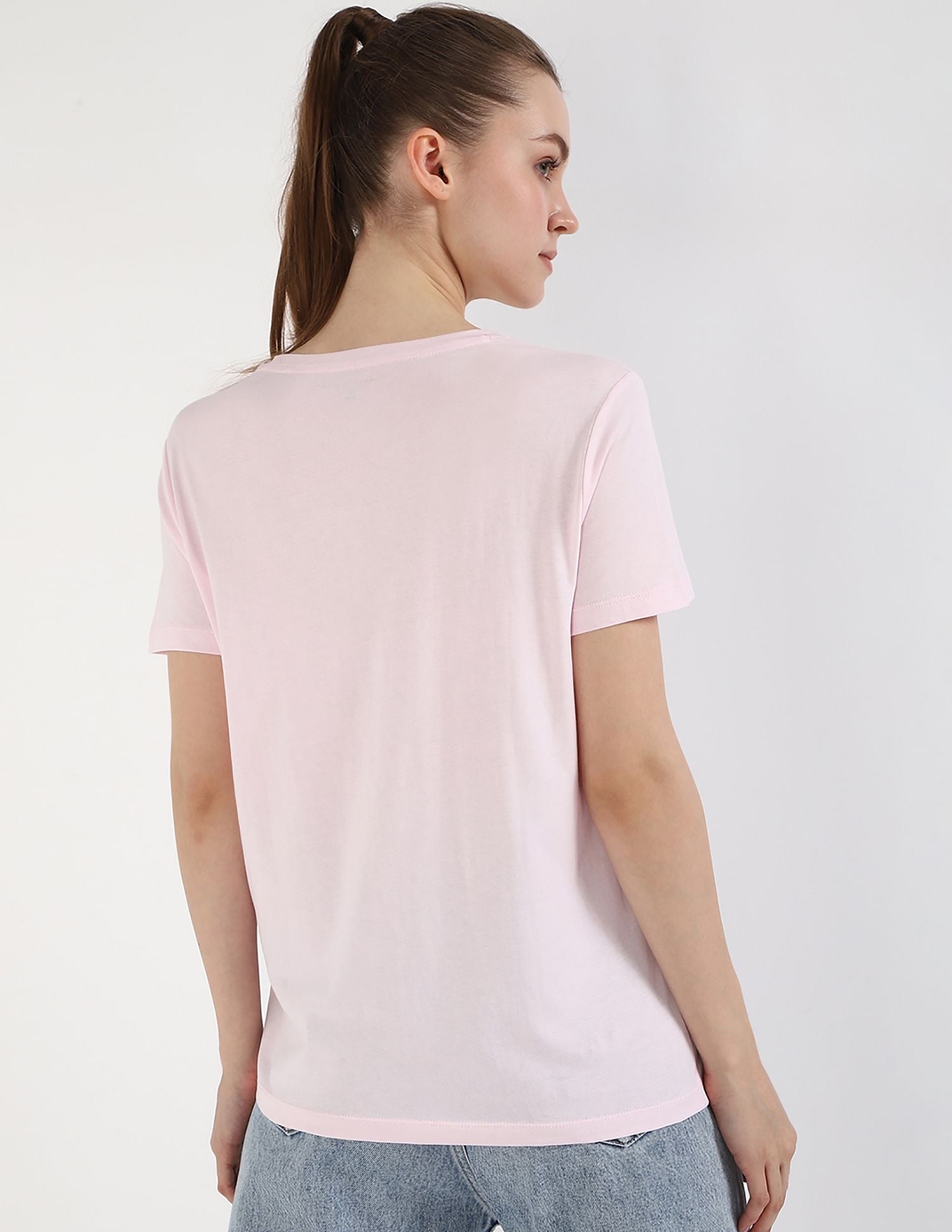TOMMY HILFIGER Printed Regular Fit T-Shirt baby pink size M