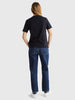 TOMMY HILFIGER 
GOLD BUTTON STRIPE T-SHIRT size M