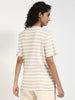 TOMMY HILFIGER Beige Cotton Stripes Short Sleeve T-Shirt size M