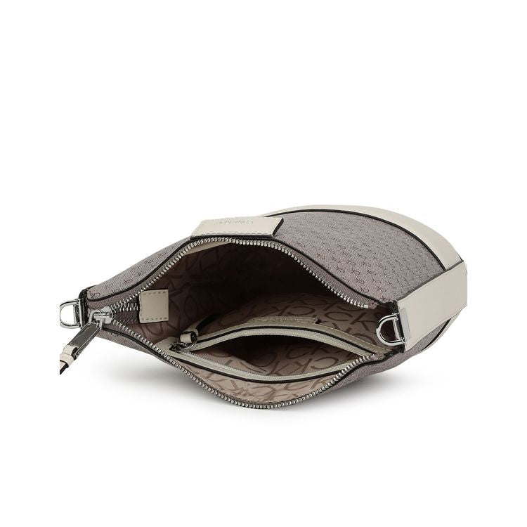 Calvin Klein White Solid Sling Bag with Detachbale Strap