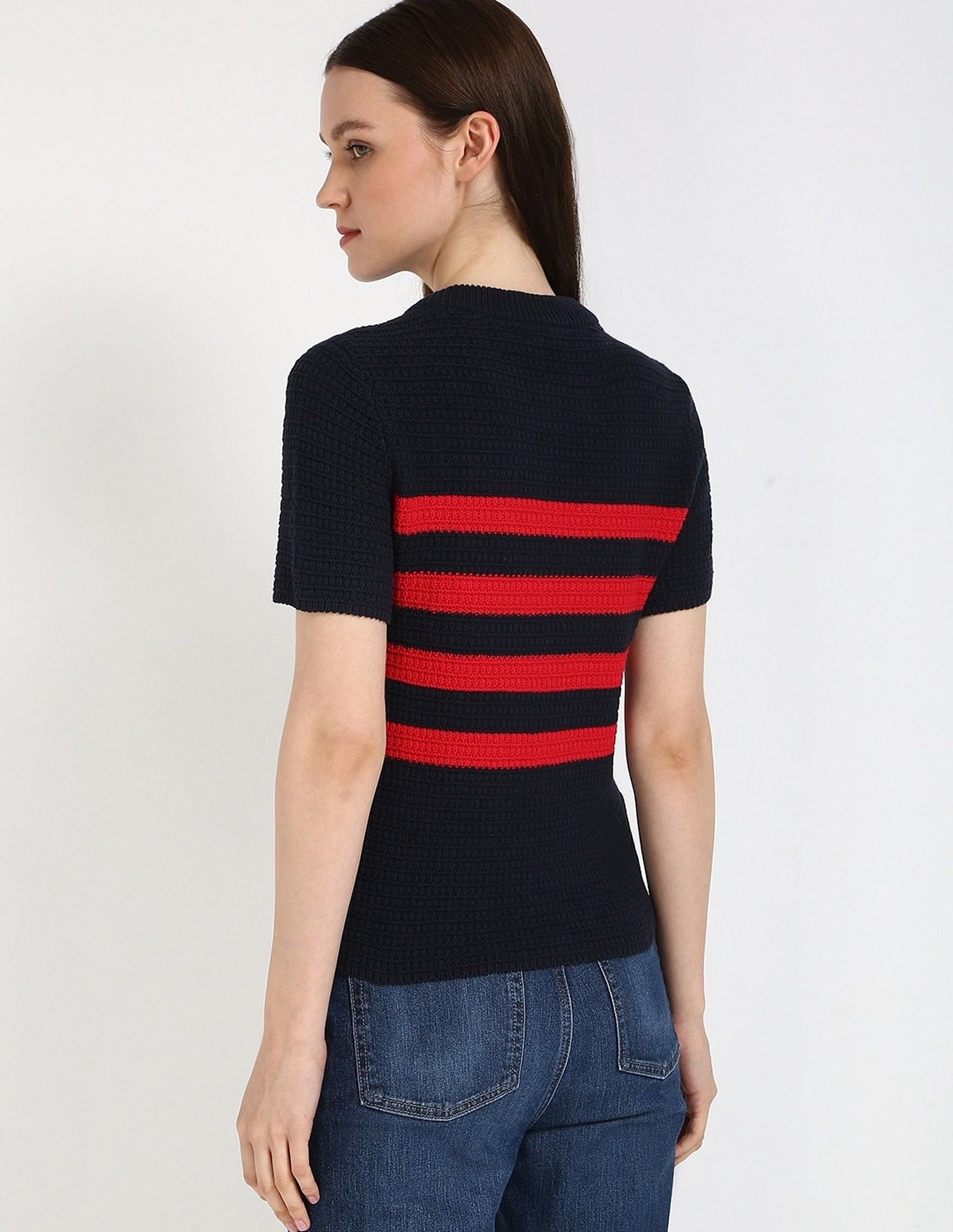 Tommy Hilfiger Gold Button Textured Knit Sweater size M