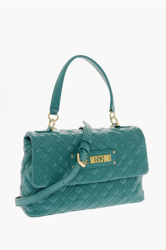 LOVE MOSCHINO QUILTED VEGAN LEATHER BAG WITH MAGNETIC CLOSURE