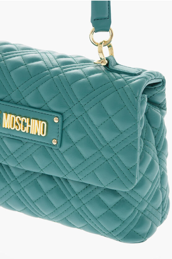 LOVE MOSCHINO QUILTED VEGAN LEATHER BAG WITH MAGNETIC CLOSURE