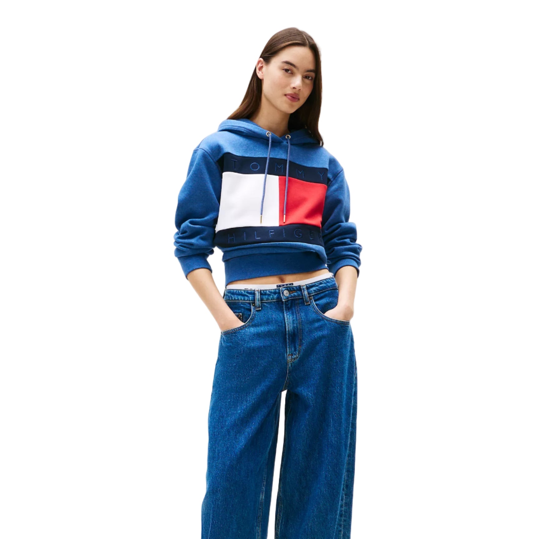 Bold Flag Logo Hoodie Blue