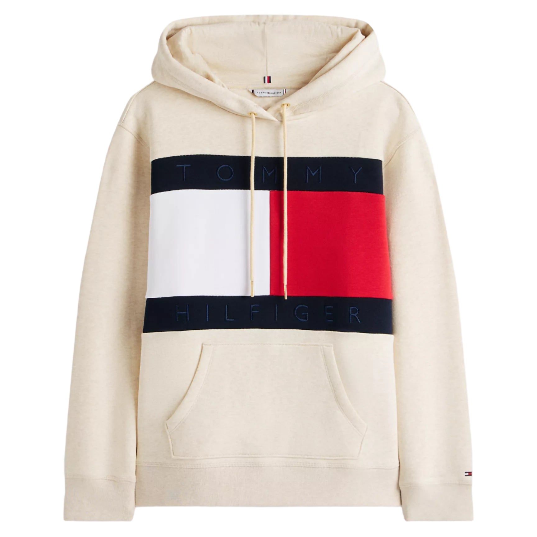 Bold Flag Logo Hoodie Beige