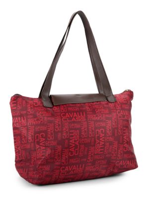 Cavalli Class by Roberto Cavalli Medium Monogram Tote Red