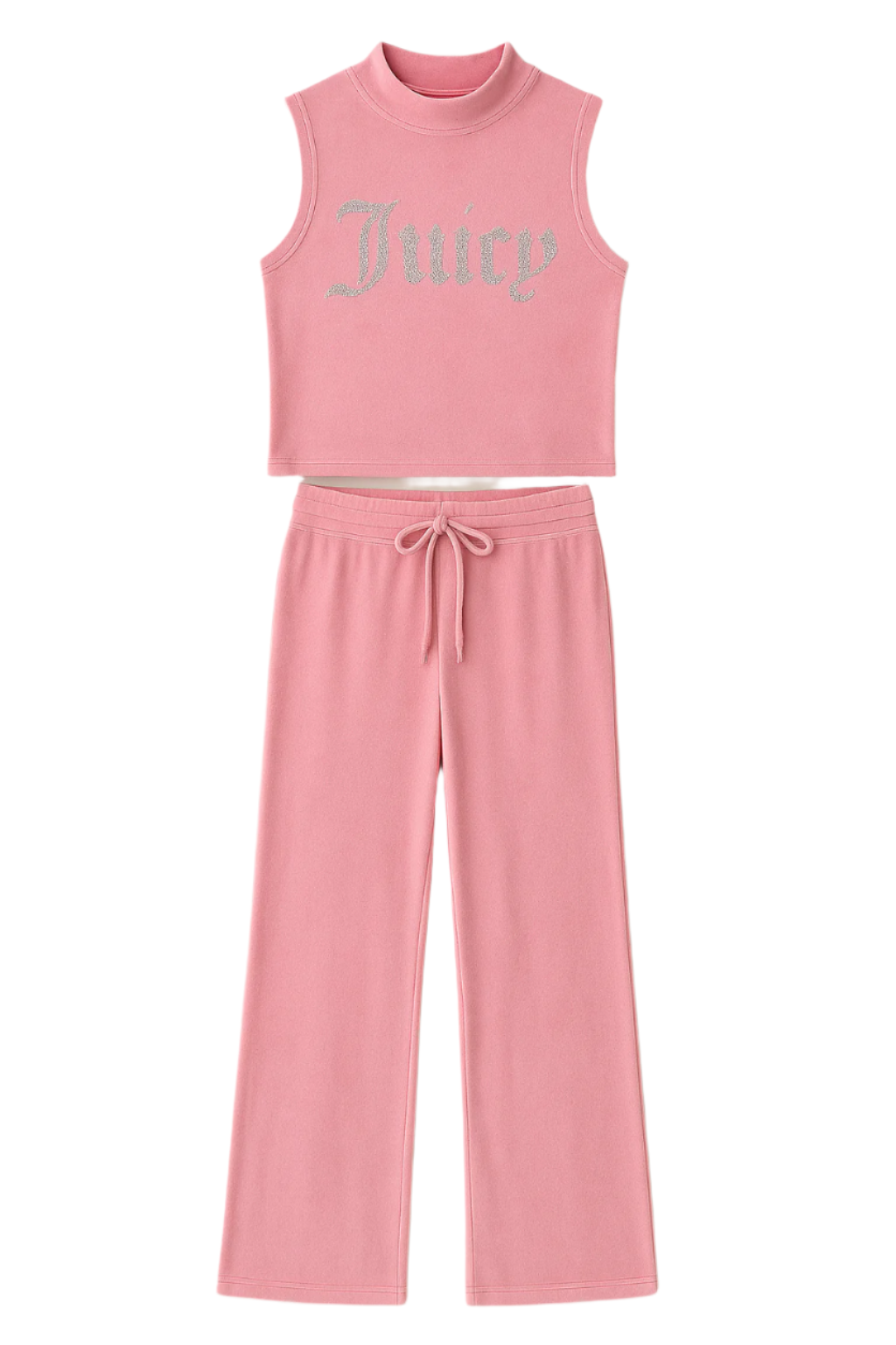 Juicy Couture Velour 2 Pcs Sleepwear PAJAMA Tank Pants Size S Pink Lemonade