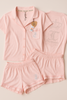 Juicy Couture Women's Rhinestone Logo Pajama Set – Pink Short Sleeve Button-Up & Shorts