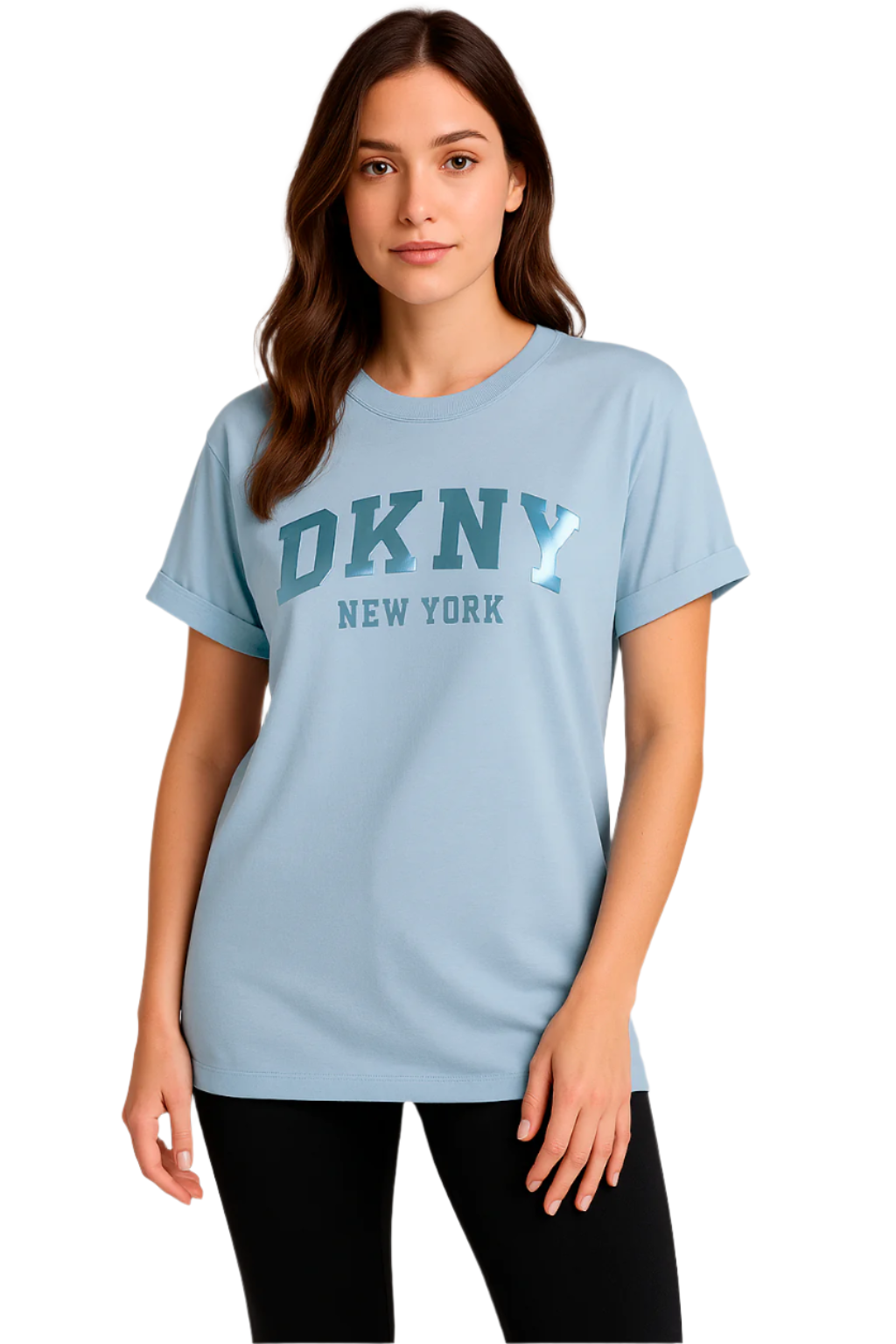 DKNY  sport women varsity satin logo t-shirt