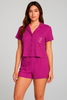 Juicy Couture Women's Ribbed Velour Pajama Set – Magenta 