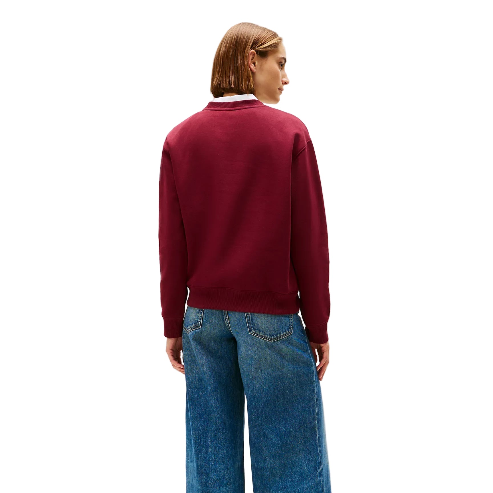 Crest Logo Fleece Sweatshirt Burgundy