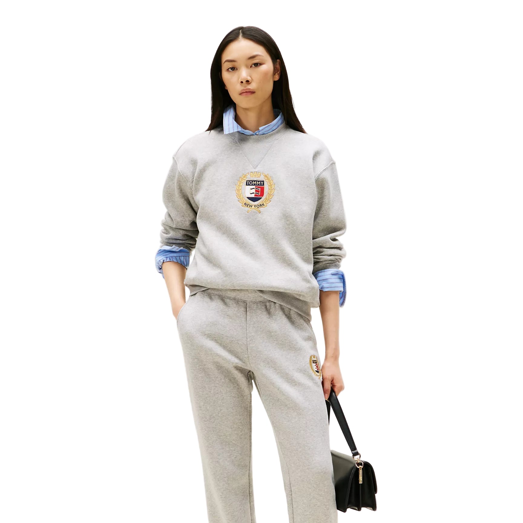 Crest Logo Fleece Sweatshirt Grey