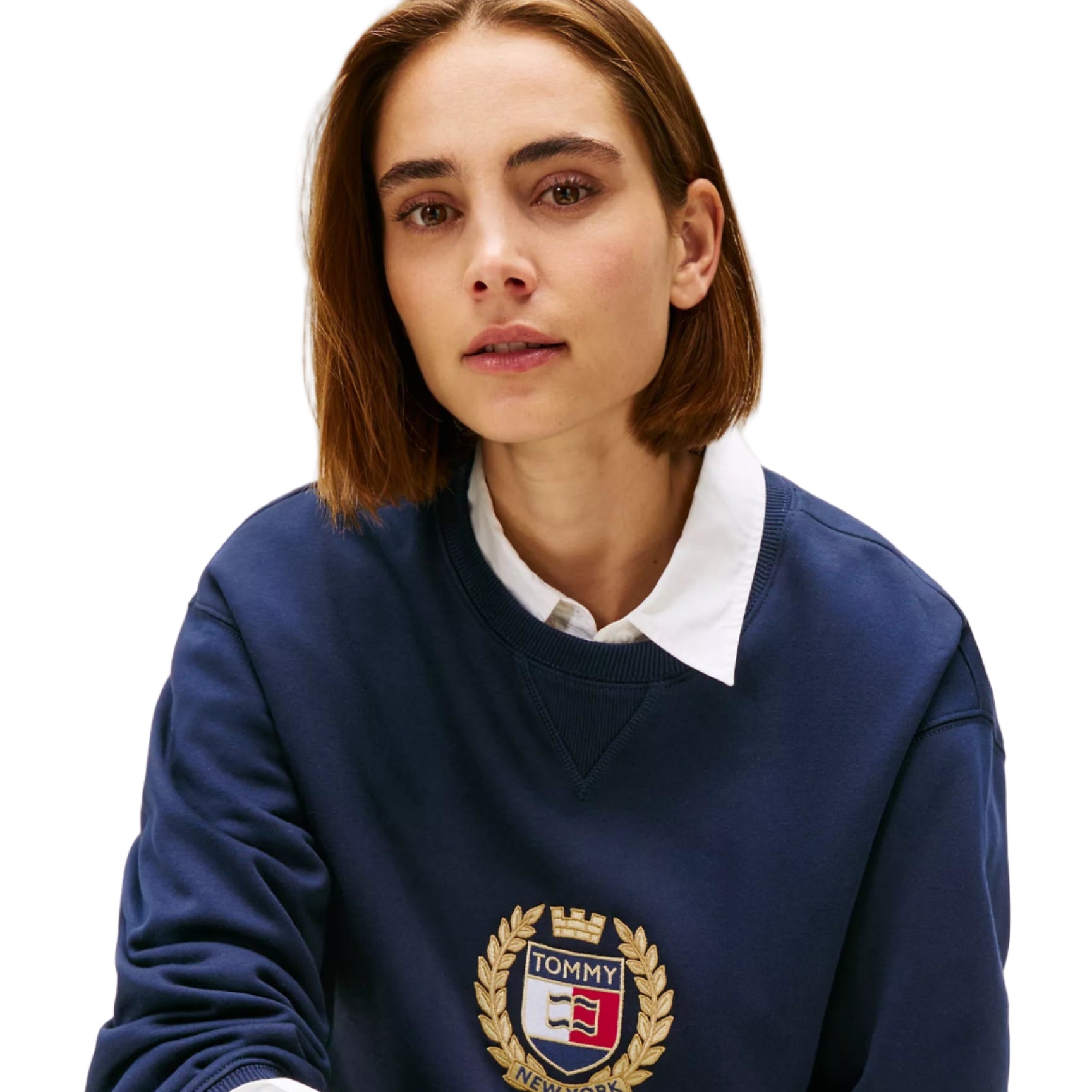 Crest Logo Fleece Sweatshirt Navy