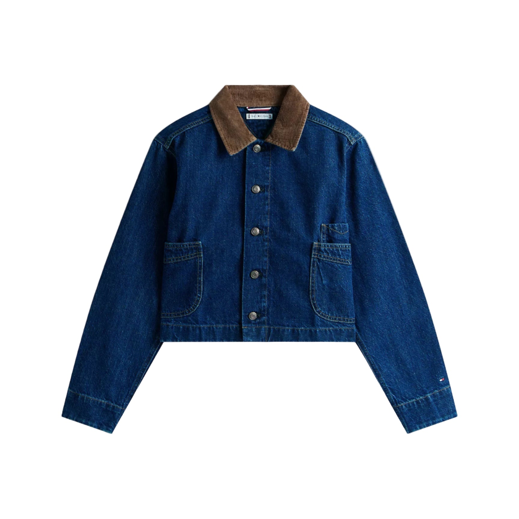 Cropped Cotton-Hemp Denim Chore Jacket
