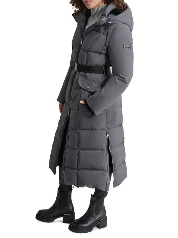 DKNY Belted Puffer Coat Titan M