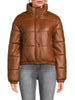 Guess Faux Leather Puffer Jacket Brown M