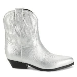 Guess Ginette Metallic Cowboy Booties 8M