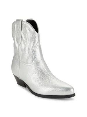 Guess Ginette Metallic Cowboy Booties 9M