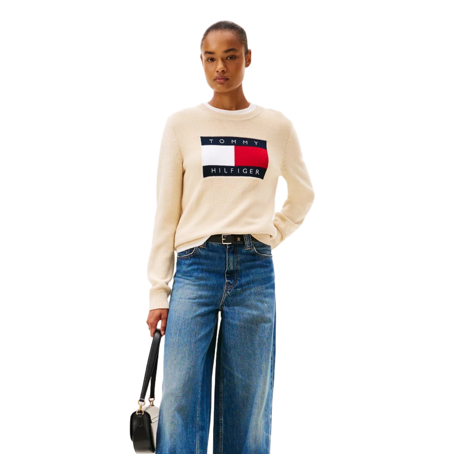 Heritage Flag Logo Sweater Beige