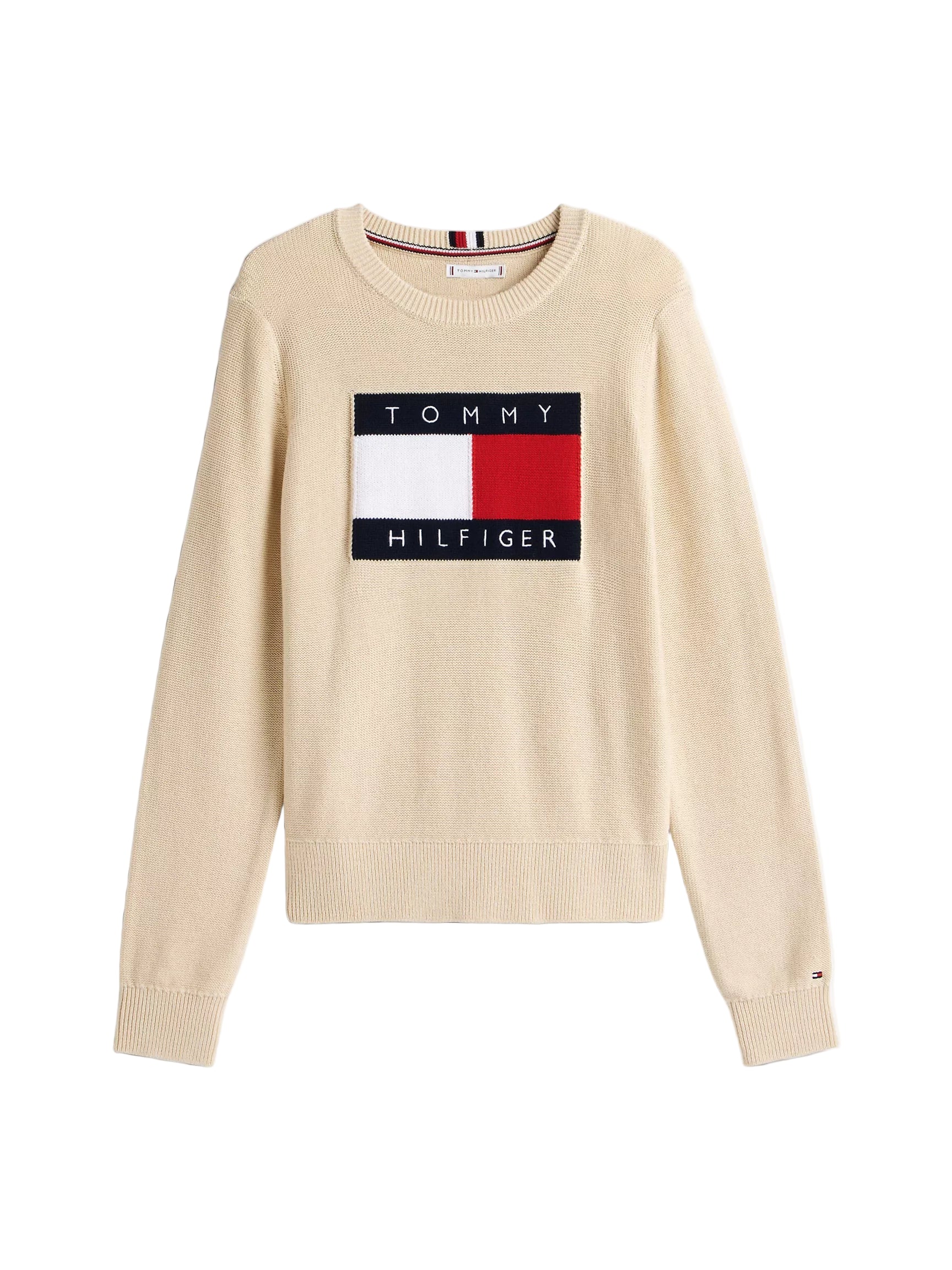 Heritage Flag Logo Sweater Beige