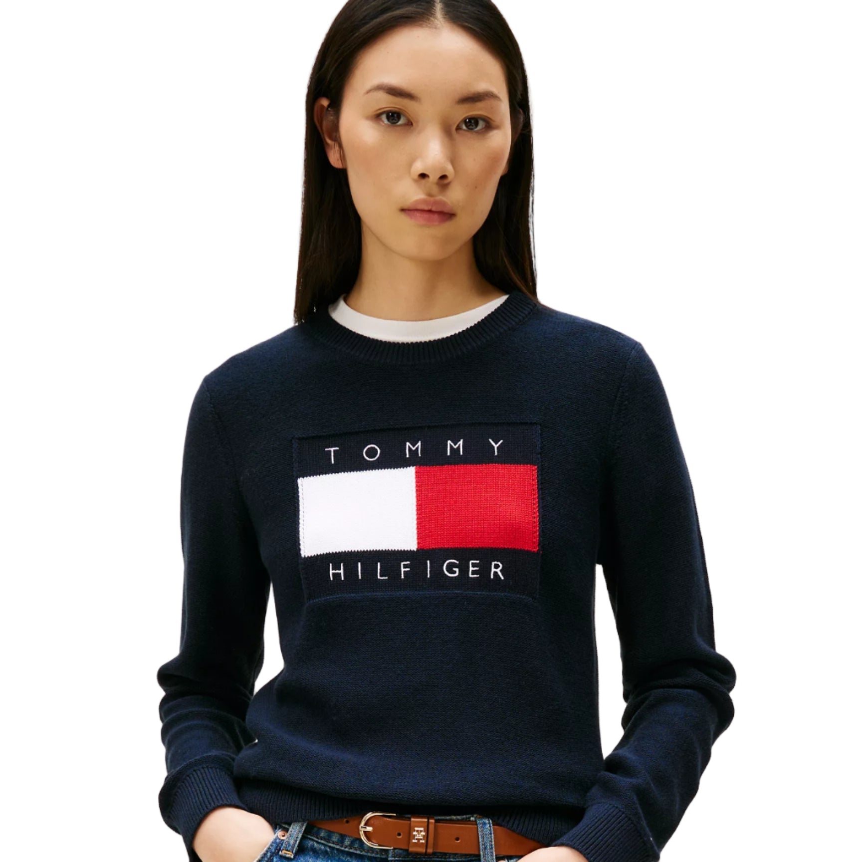 Heritage Flag Logo Sweater Navy