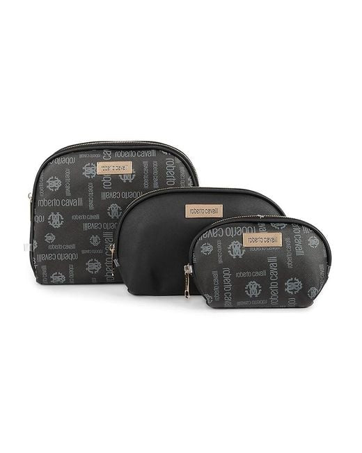 ROBERTO CAVALLI MAKEUP
Women's Black 3-piece Travel Pouch Set