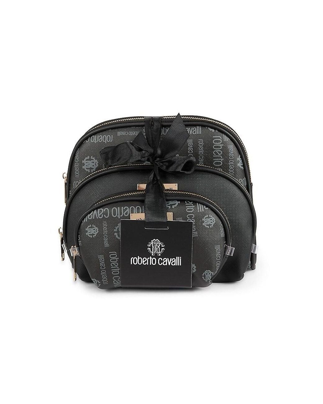 ROBERTO CAVALLI MAKEUP
Women's Black 3-piece Travel Pouch Set