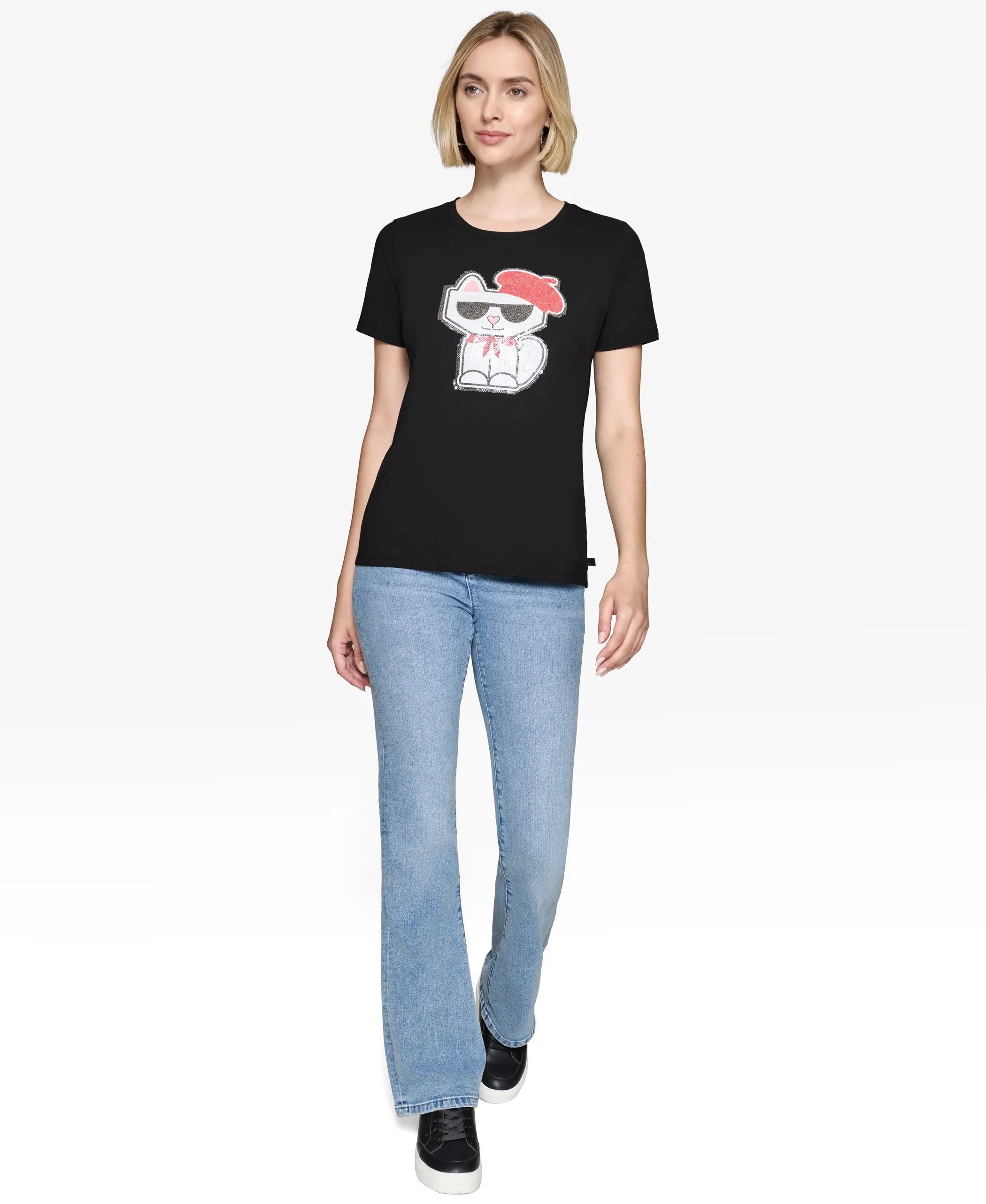 Karl Lagerfeld CHOUPETTE BERET TEE Black