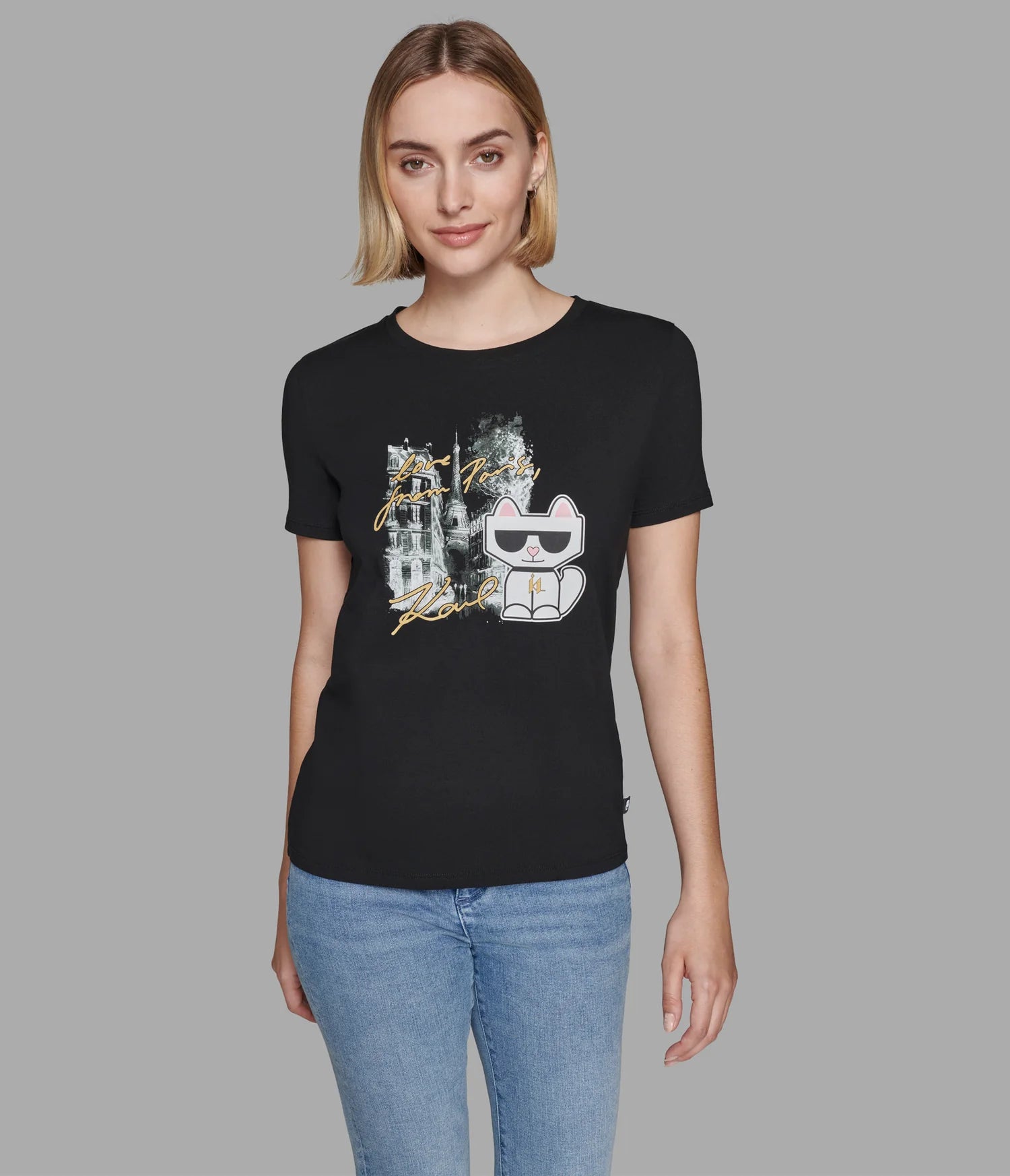 Karl Lagerfeld CHOUPETTE IN PARIS TEE Black