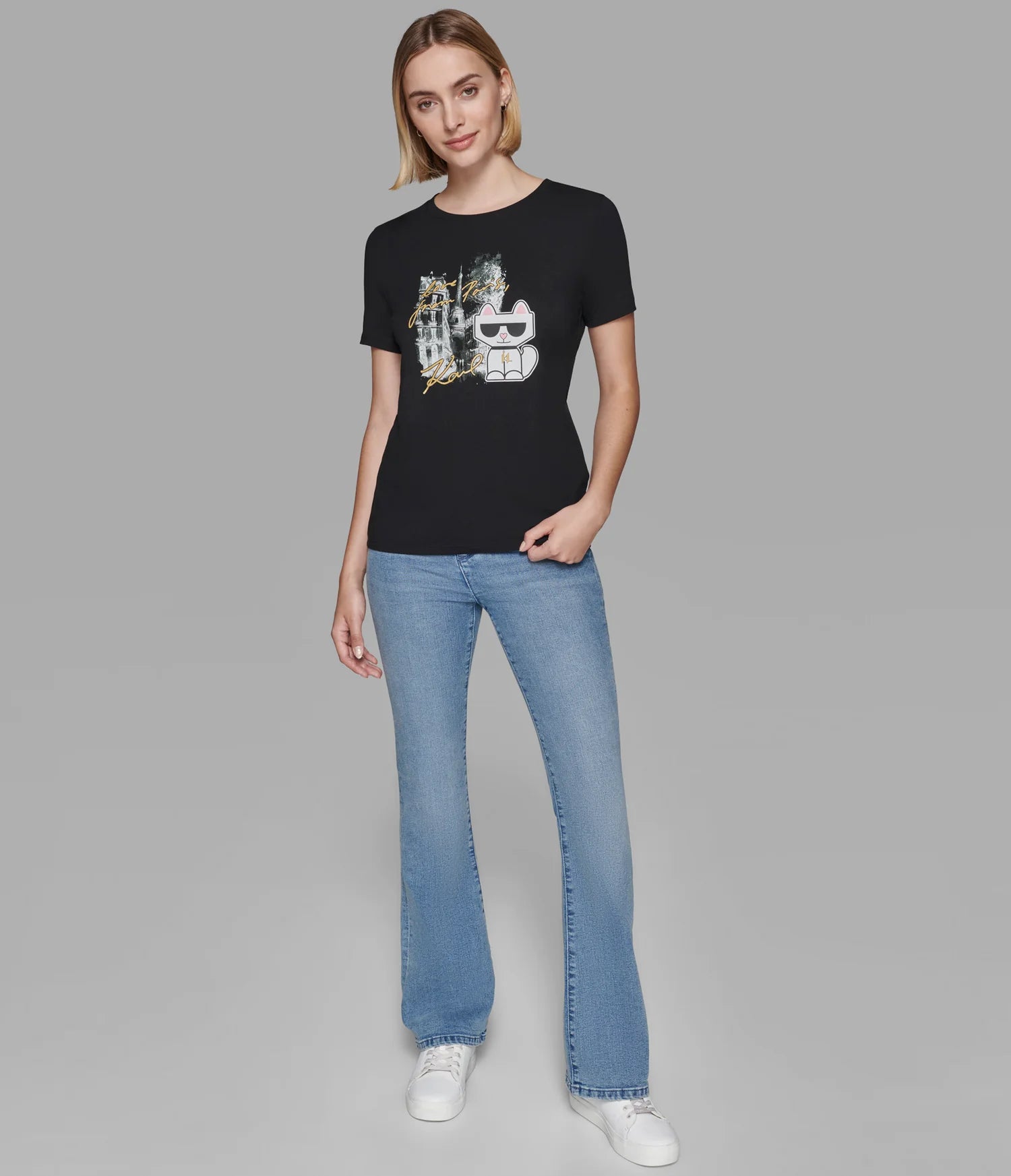 Karl Lagerfeld CHOUPETTE IN PARIS TEE Black