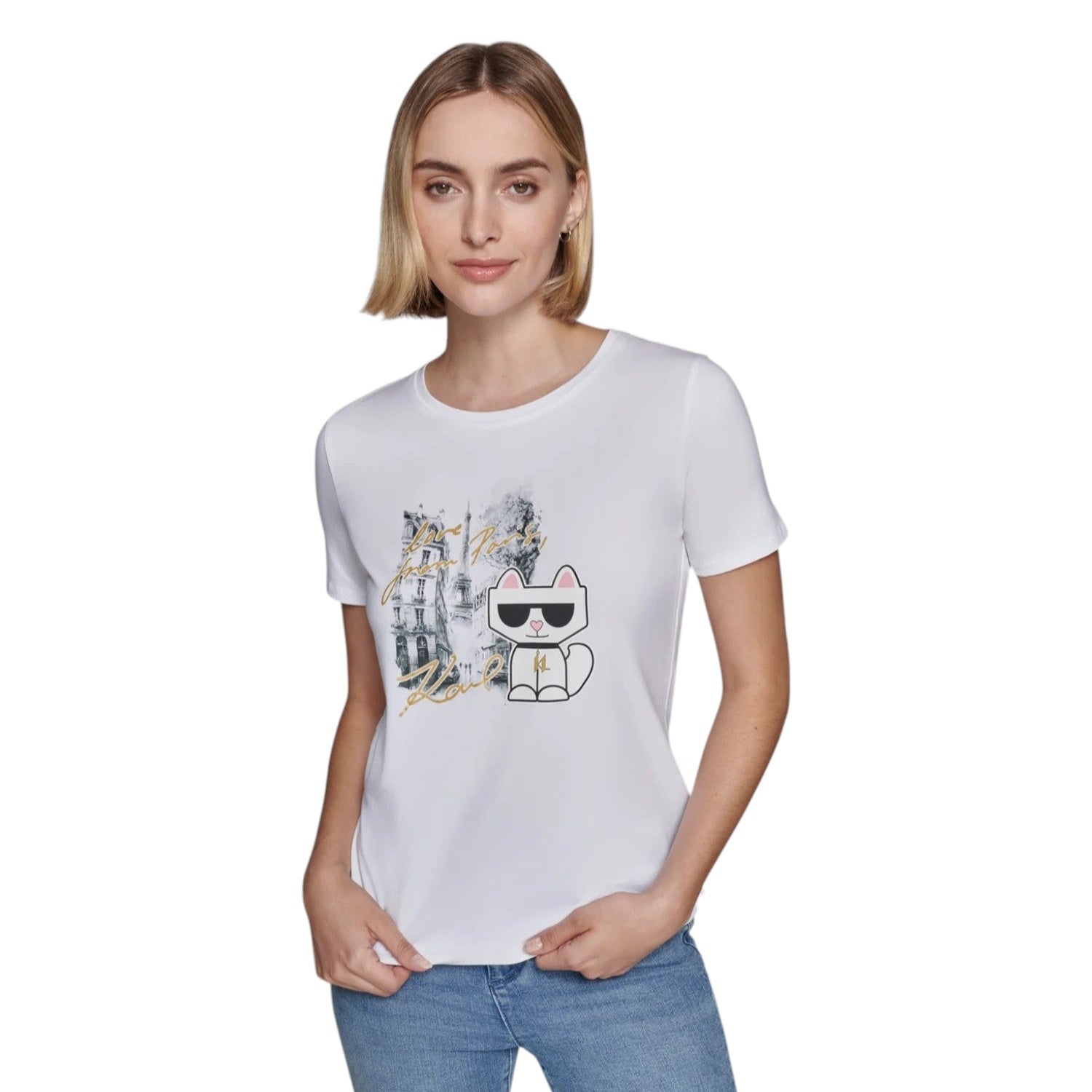 Karl Lagerfeld CHOUPETTE IN PARIS TEE White