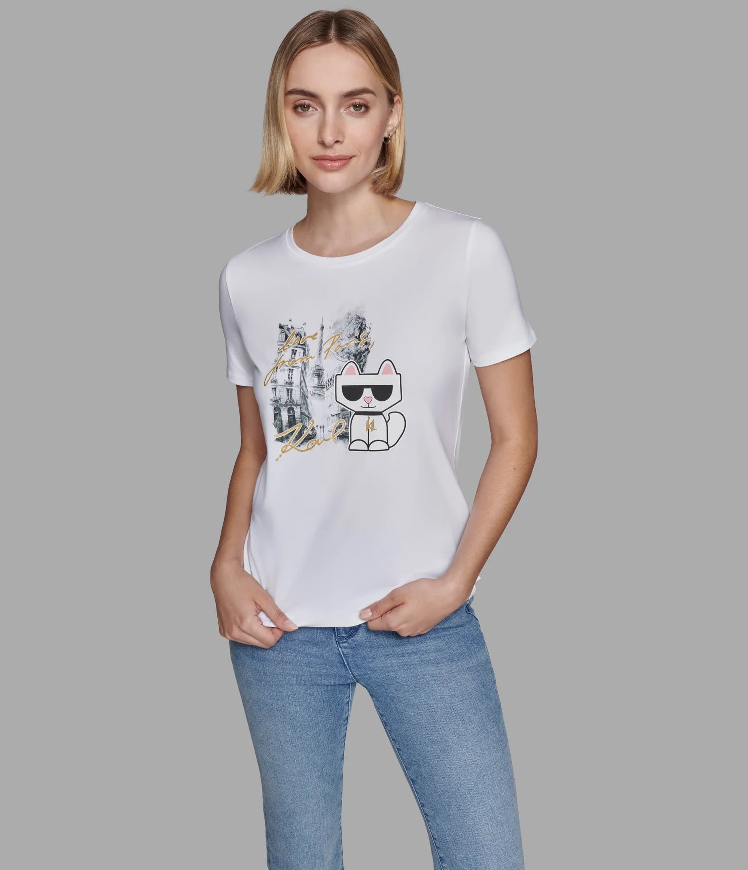 Karl Lagerfeld CHOUPETTE IN PARIS TEE White