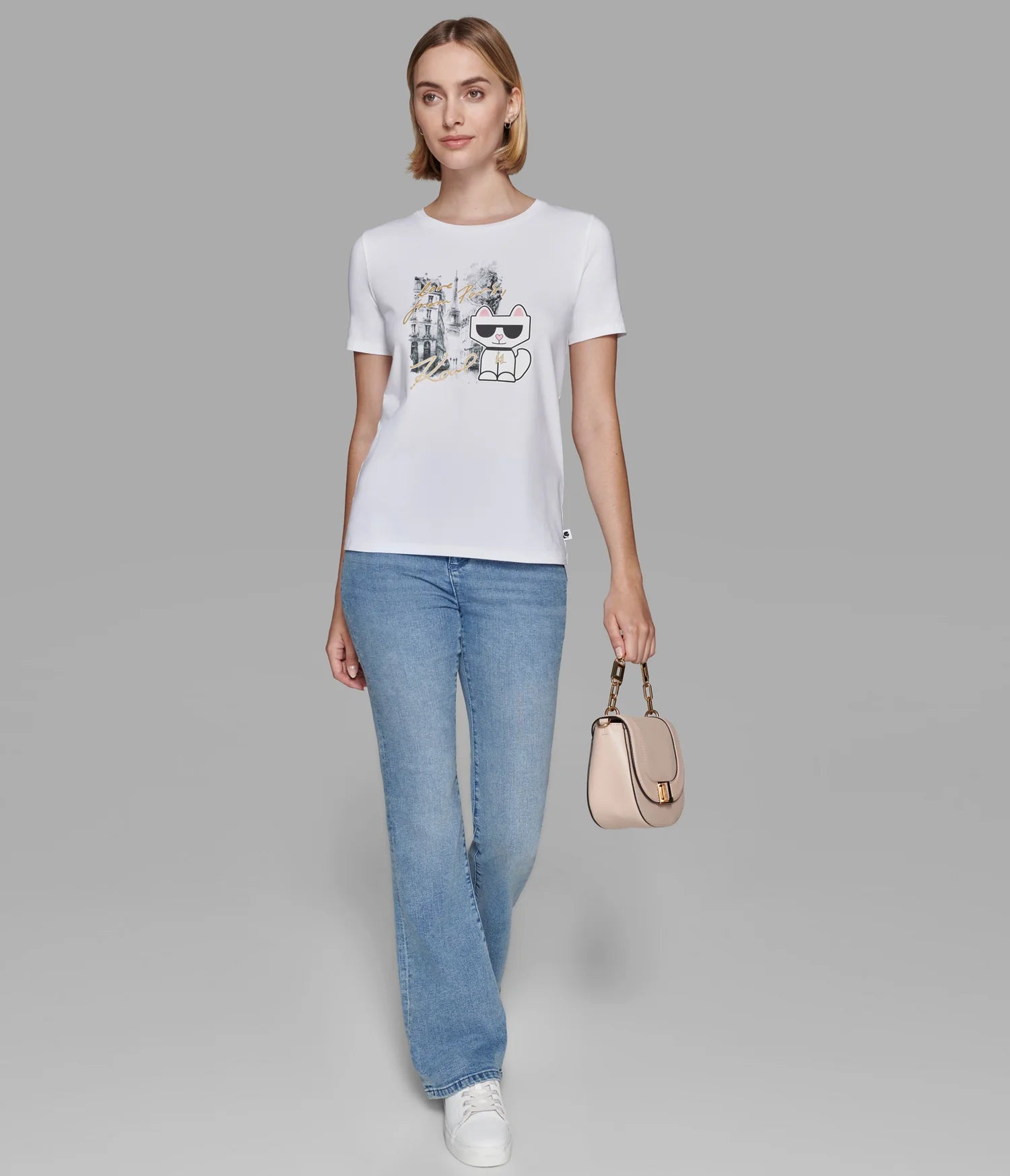 Karl Lagerfeld CHOUPETTE IN PARIS TEE White