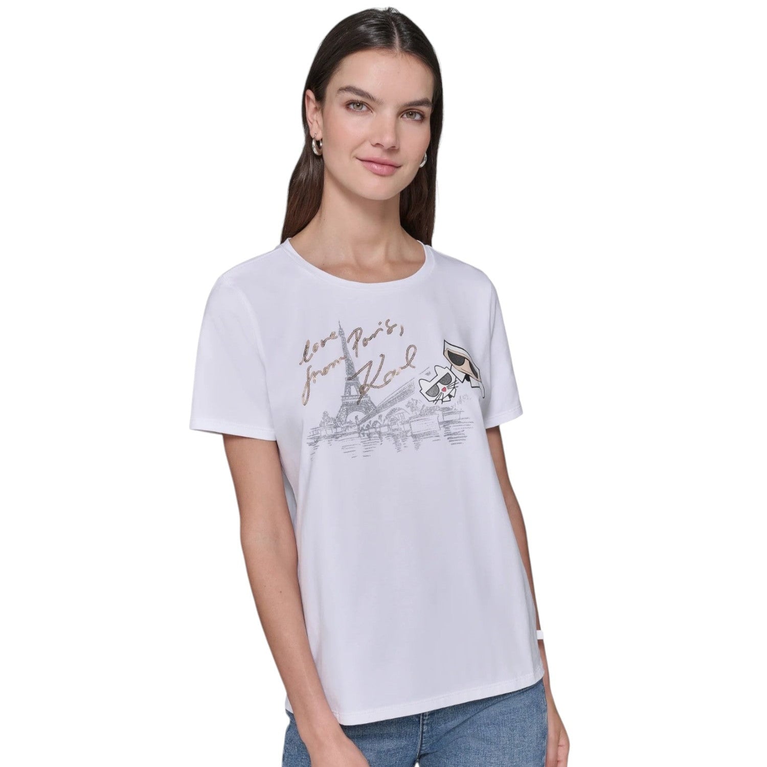 Karl Lagerfeld DUO IN PARIS TEE White