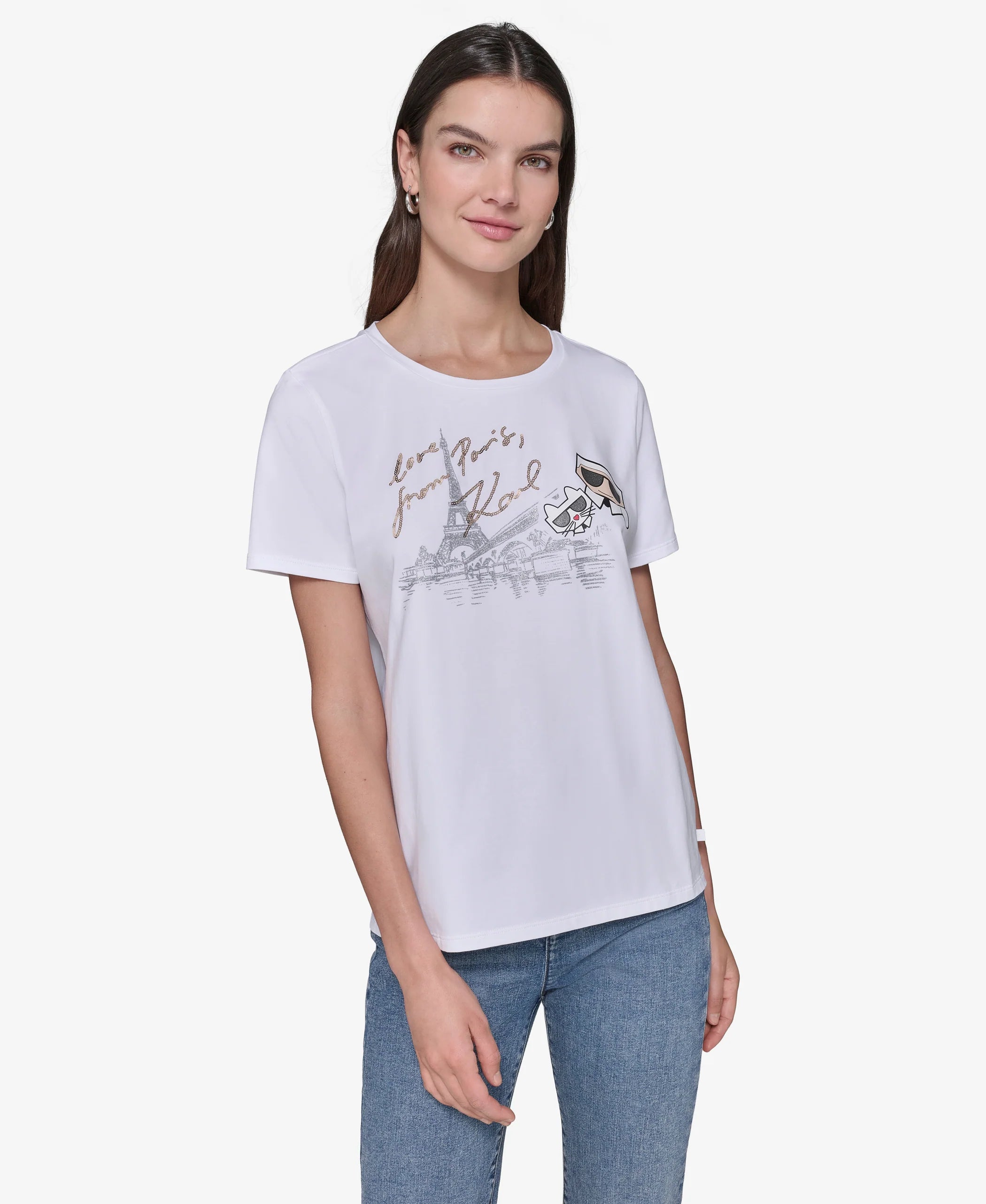 Karl Lagerfeld DUO IN PARIS TEE White