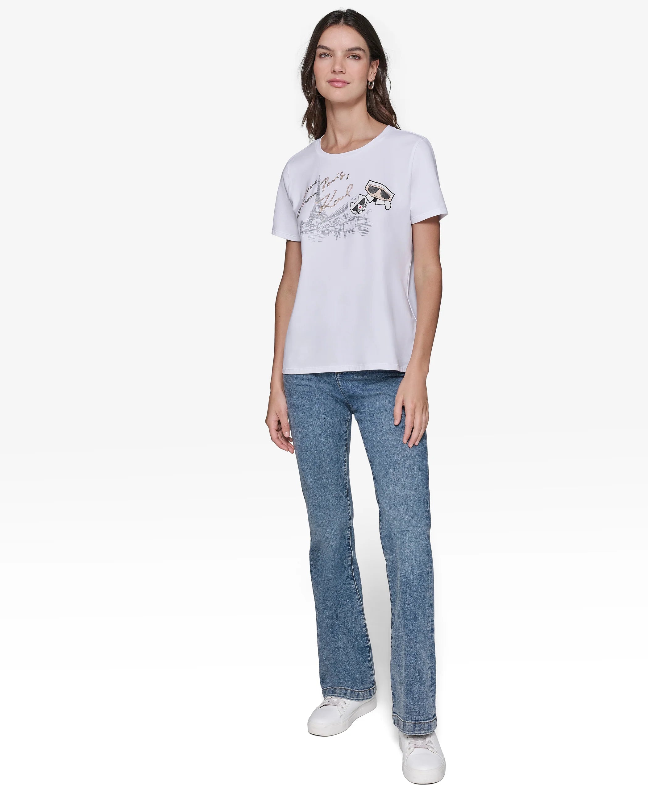 Karl Lagerfeld DUO IN PARIS TEE White