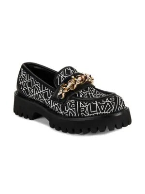 Karl Lagerfeld Paris Gala Monogram Chain Trim Loafers 8M