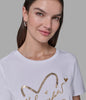 Karl Lagerfeld SEQUIN HEART TEE White