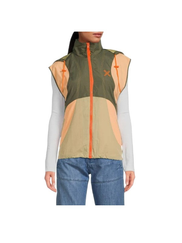 Kenzo Colorblock Hooded Zip Windbreaker Vest XS