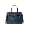 Michael Kors Emilia Small Pebbled Leather Satchel Navy