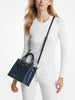 Michael Kors Emilia Small Pebbled Leather Satchel Navy