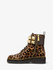 Michael Kors Haskell fighting boot in calf hair with leopard print and nails 37.5