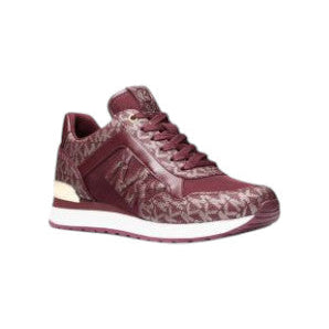 Michael Kors Maddy Two-Tone Logo Trainer Burgundy 9M