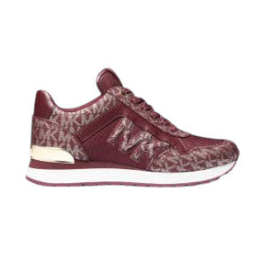 Michael Kors Maddy Two-Tone Logo Trainer Burgundy 8M