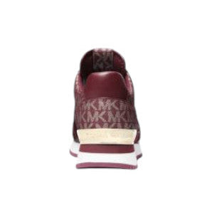 Michael Kors Maddy Two-Tone Logo Trainer Burgundy 8M