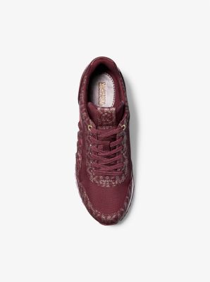 Michael Kors Maddy Two-Tone Logo Trainer Burgundy 8M