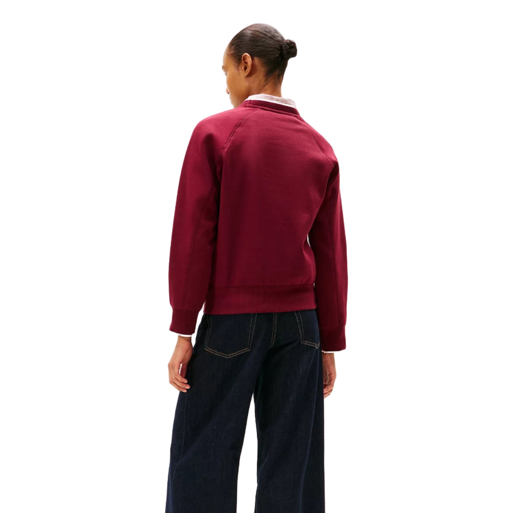 Plaid Hilfiger Logo Sweatshirt Burgundy